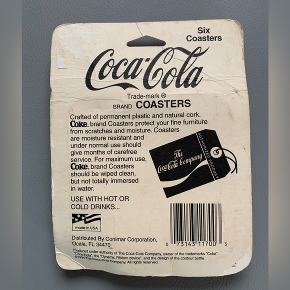 Vintage 1994 Unopened Coca Cola Cork Coasters - Picture 2 of 2